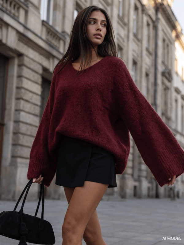 Sweter Nicollo Premium Bordowy