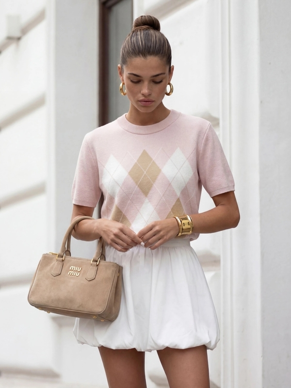 Sweter Agnessio Pudrowy