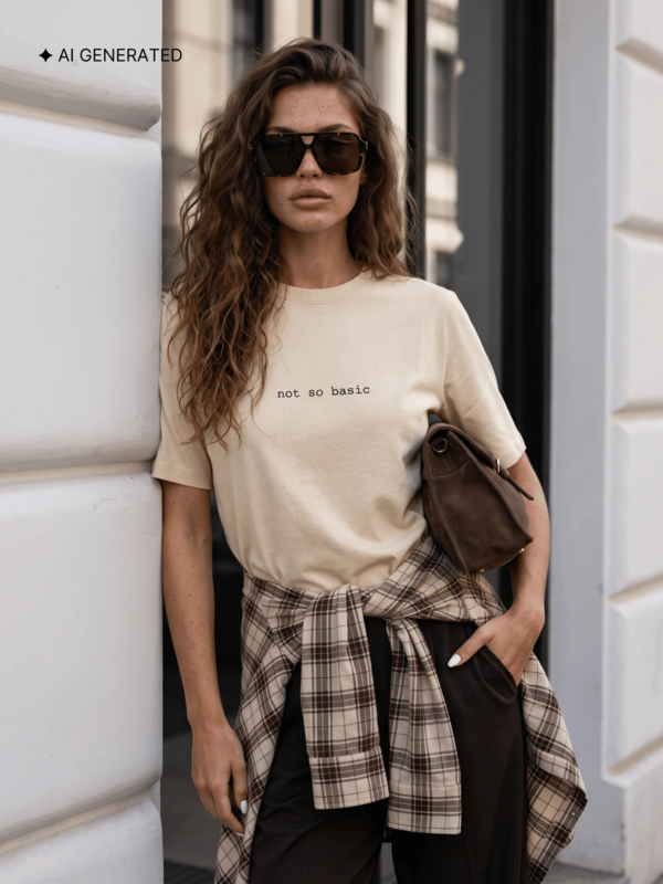 T-shirt Not So Basic Beżowy