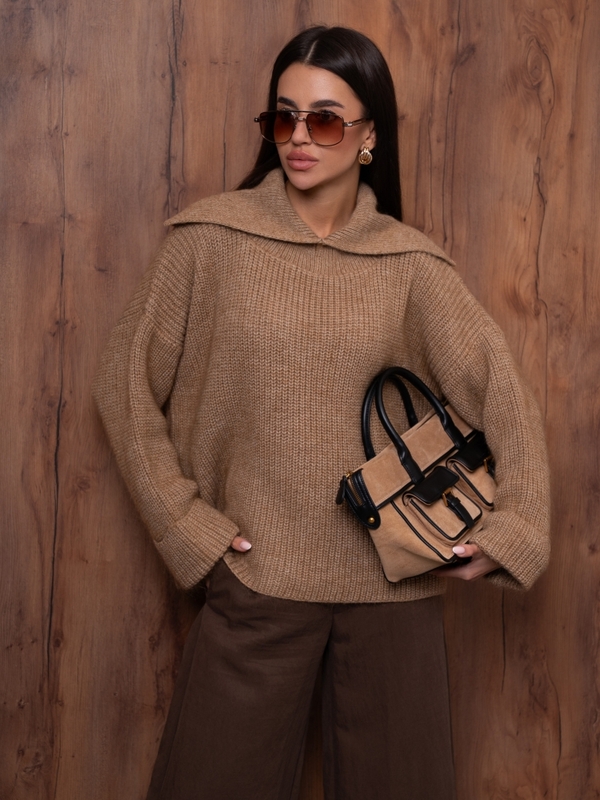 Sweter Orlena Premium Karmelowy