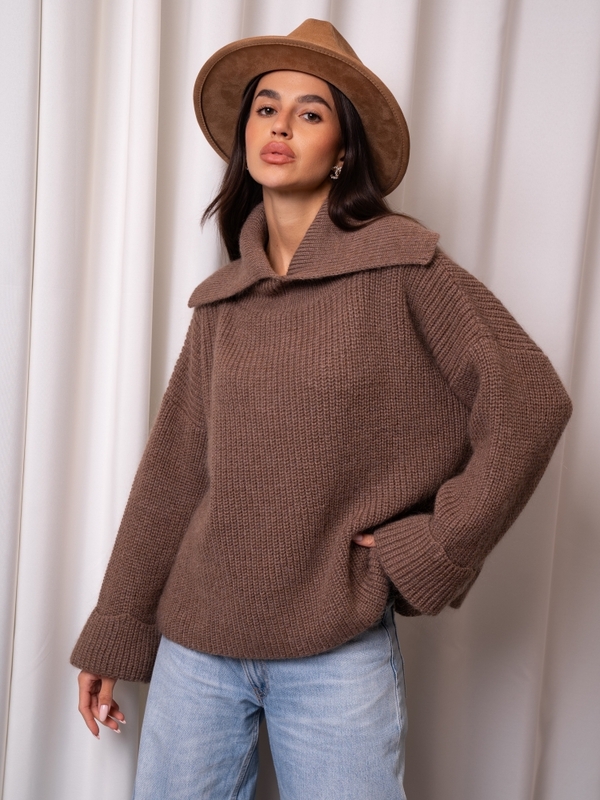 Sweter Orlena Premium Brązowy