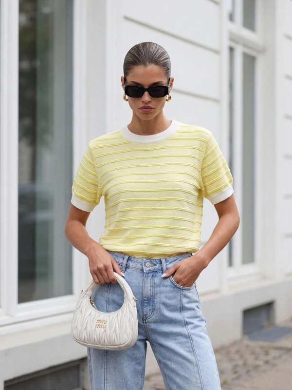 Sweter Harvey White Żółty