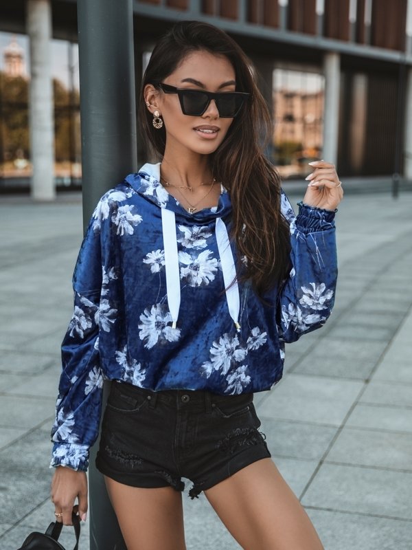 Bluza Leni Flower Niebieska