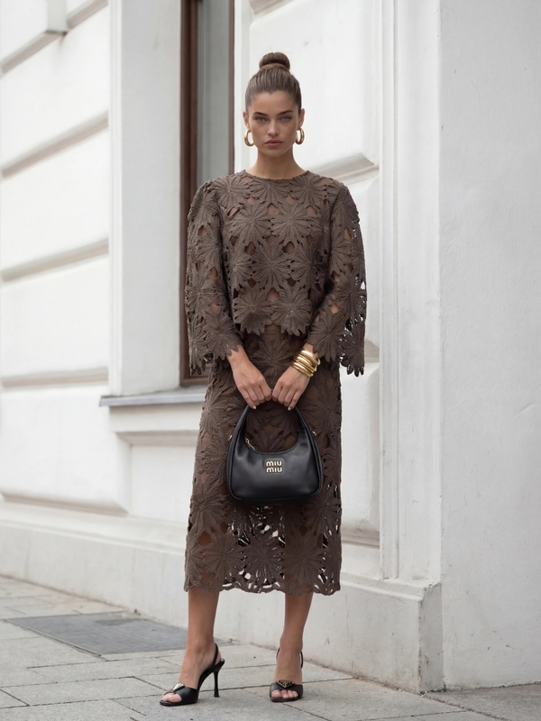 Komplet Kyomi Brązowy