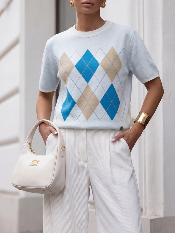 Sweter Agnessio Turquoise Biały