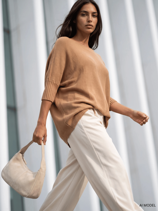 Sweter Laurent Karmelowy