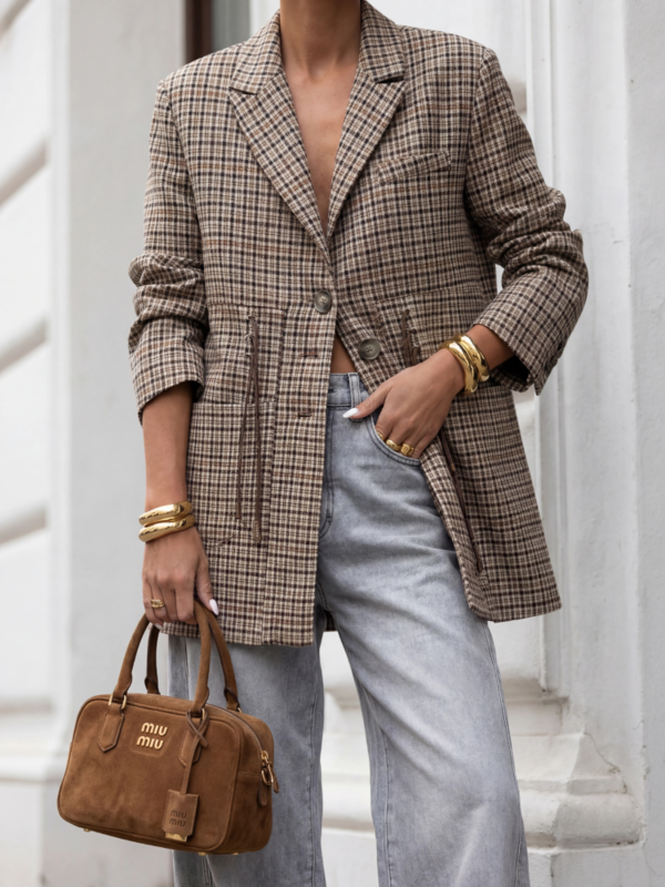 Blazer Delia Check Beige