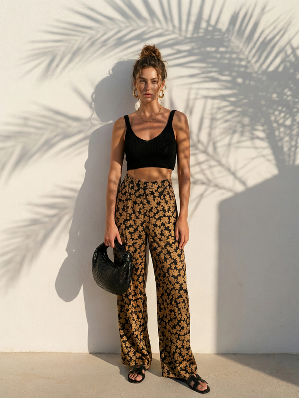 Pants Brenton Flower Black