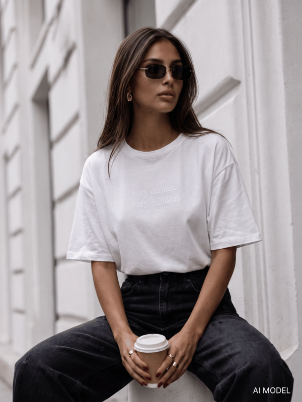 T-shirt Demure Biały
