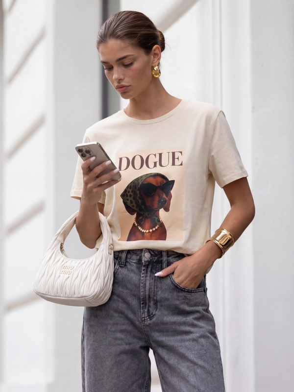 T-shirt Mabelin New Dogue Beżowy