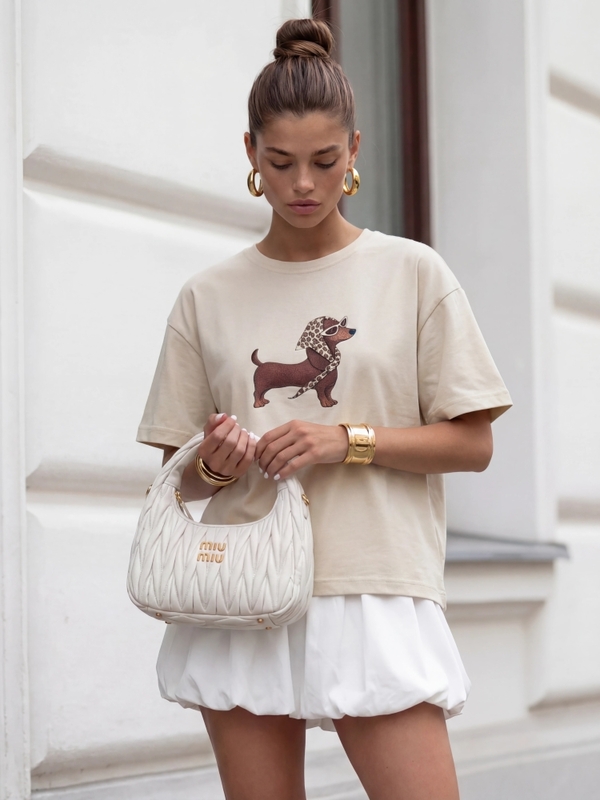 T-shirt Millie Dog J. Beż