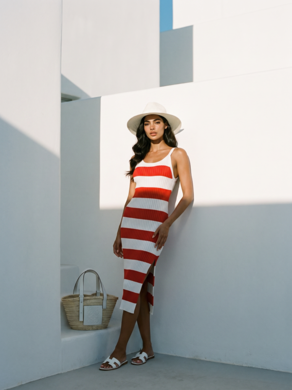 Dress Linda Stripes Red