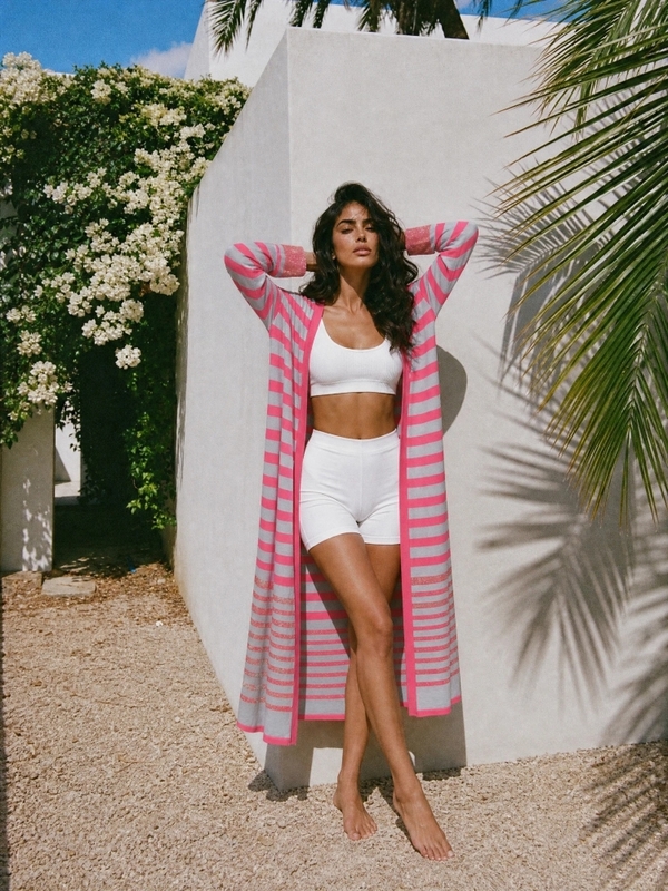 Sweter Simple Stripes Amarantowy