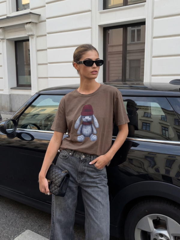 T-shirt Herman Rabbit Brązowy