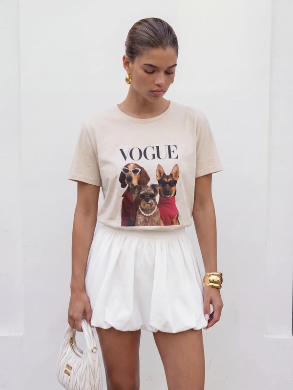 T-shirt Mabelin Dogs Beżowy