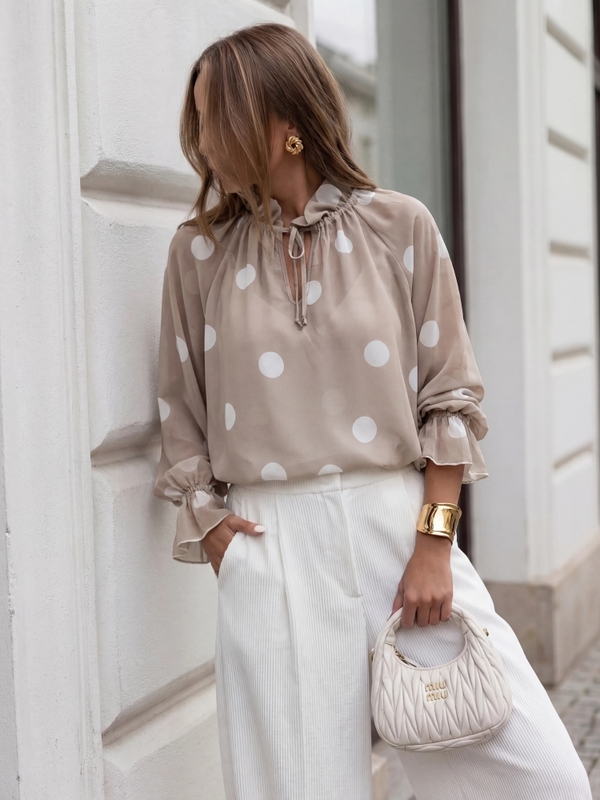 Koszula Samira Dots Beżowa