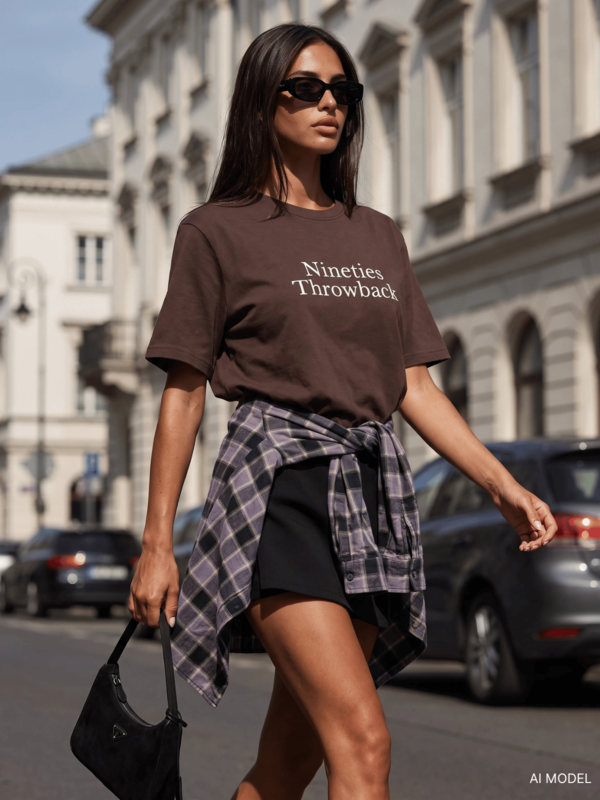 T-shirt Nineties Brązowy