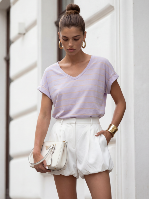 T-shirt Vikas Powder Purple