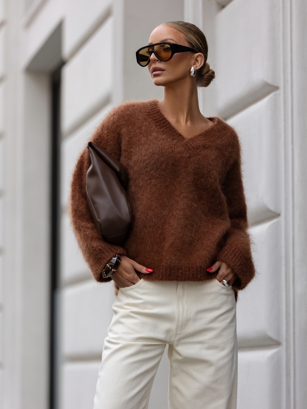 Sweter Gianni Premium Brązowy
