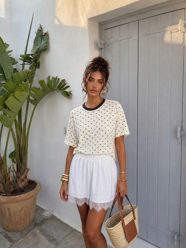 T-shirt Bodhi Dots Kremowy