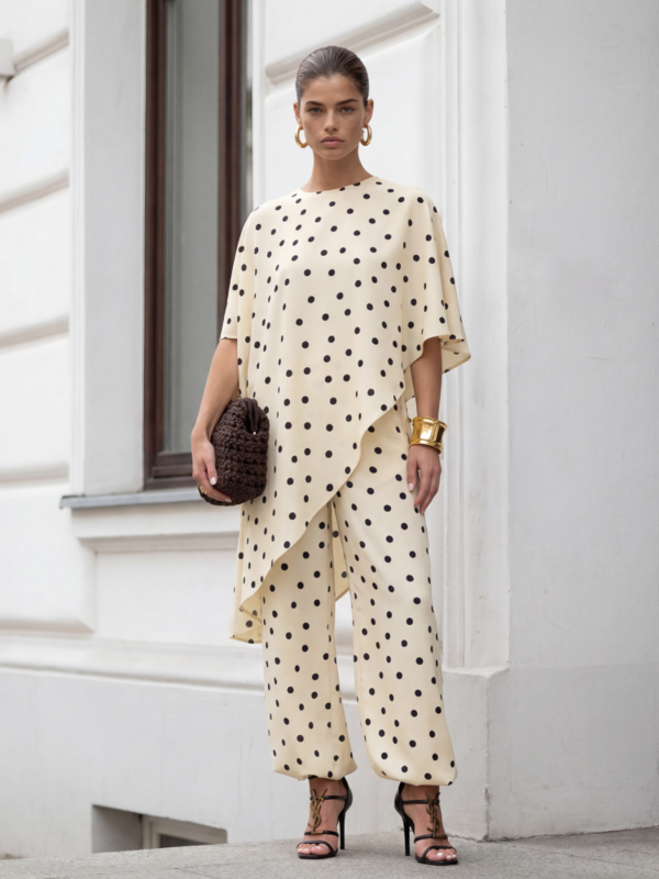 Spodnie Aziz Dots Kremowe
