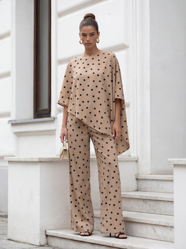 Bluzka Kamalia Dots Beżowa