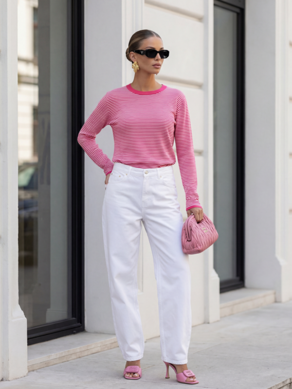 Sweater Ivans Stripes Fuchsia