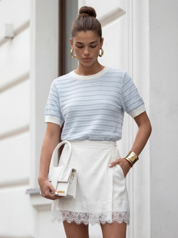 Sweter Harvey White Błękitny