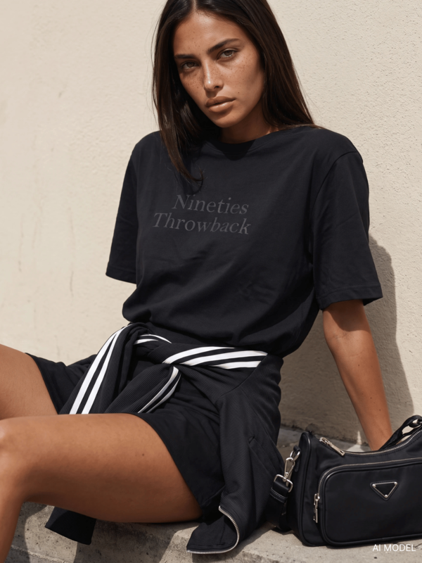 T-shirt Nineties Czarny