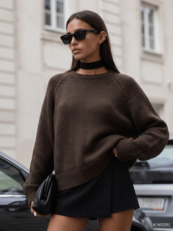 Sweter Jason Premium Brązowy