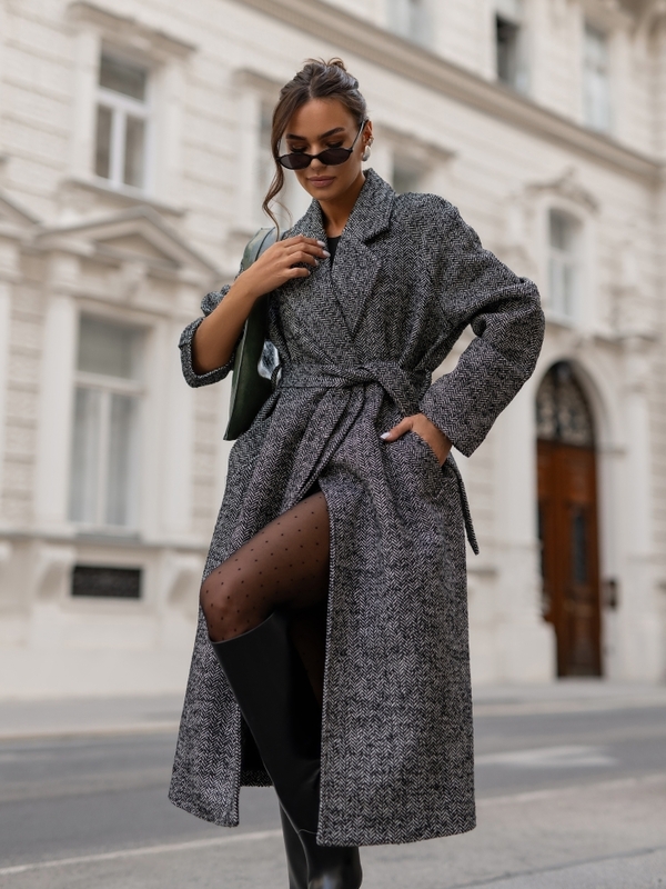 Coat Albert Print Black