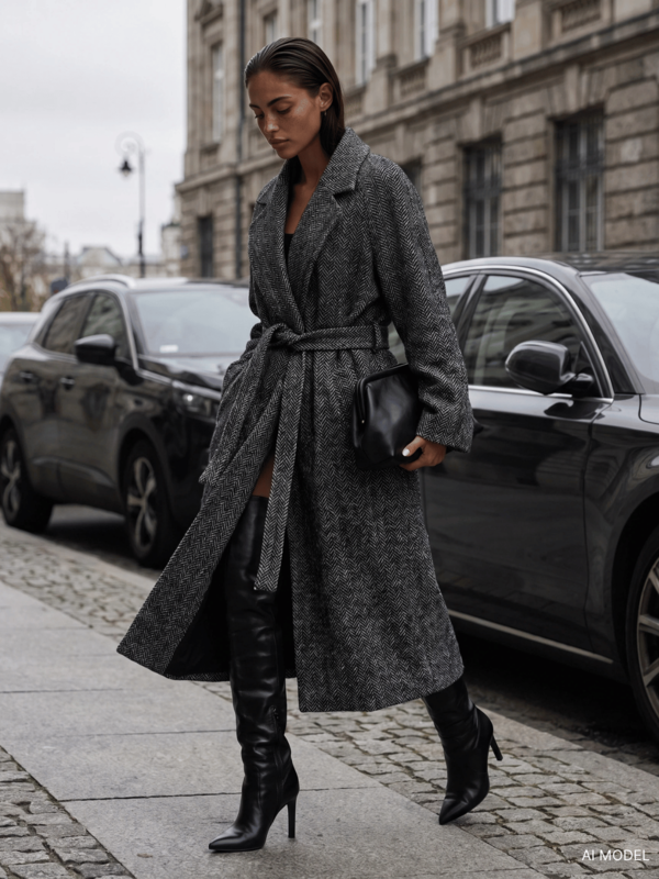Coat Albert Print Black