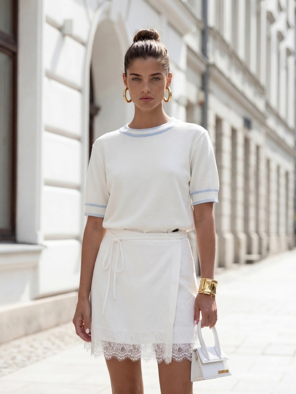 Sweter Gretis White New Błękitny