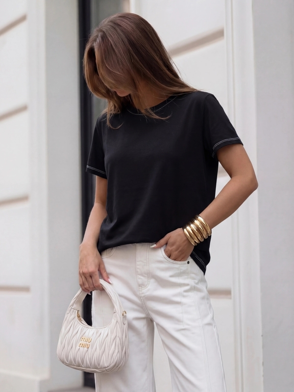 T-shirt Anders Czarny