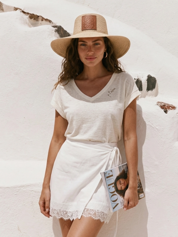 T-shirt Glenys Kremowy