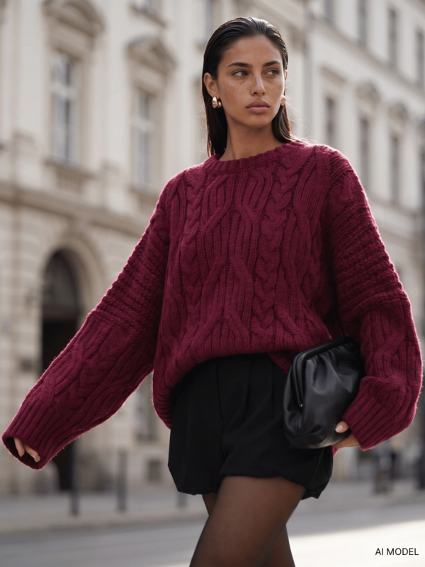 Sweter Laval Bordowy