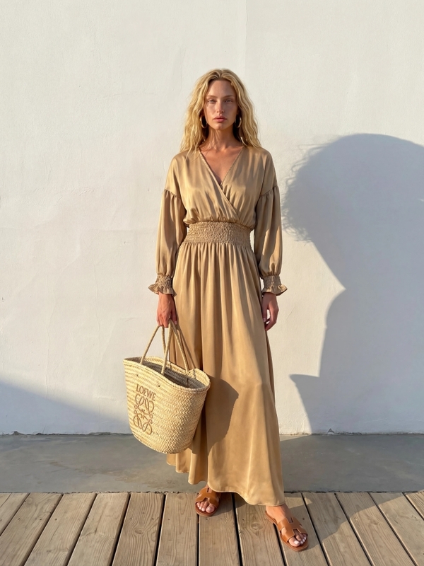 Sukienka Lynn Karmelowa