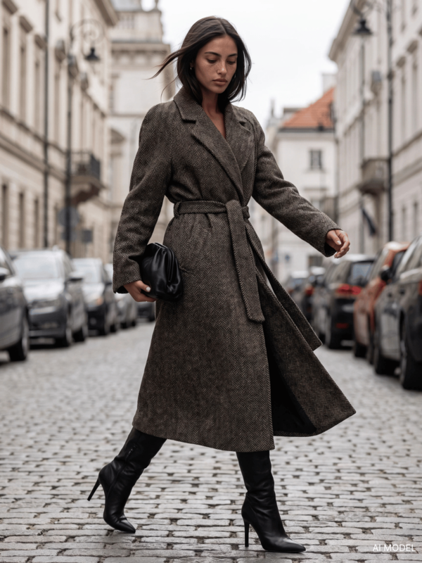 Coat Albert Print Caramel