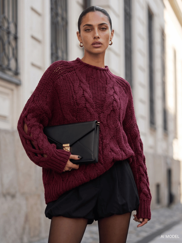 Sweter Sheridan Bordowy