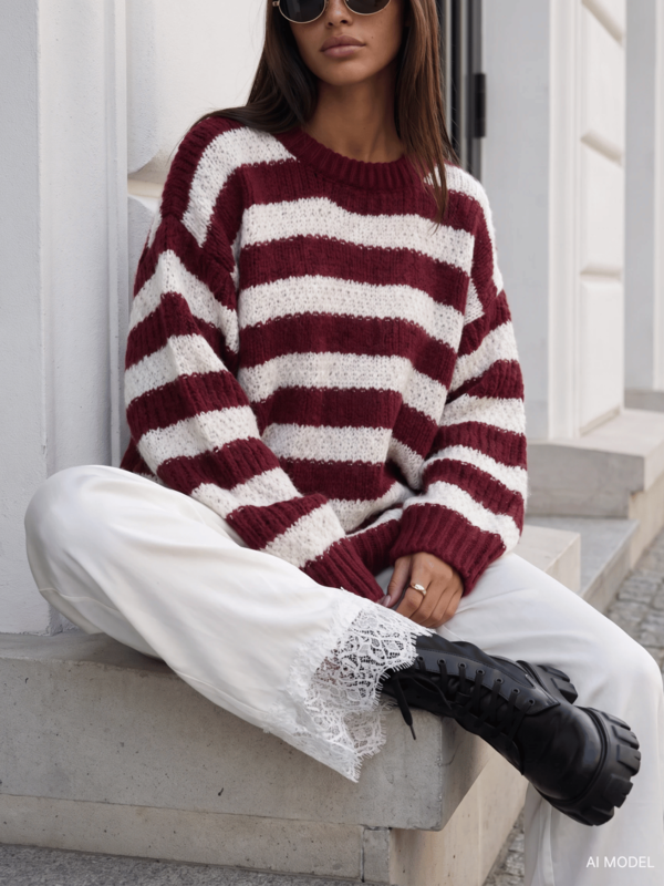 Sweter Gilberto Bordowy