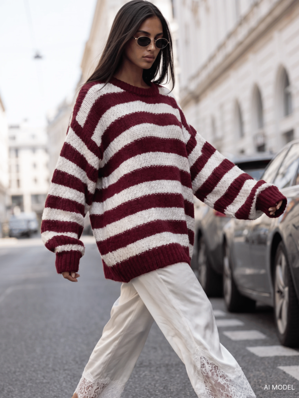 Sweter Gilberto Bordowy