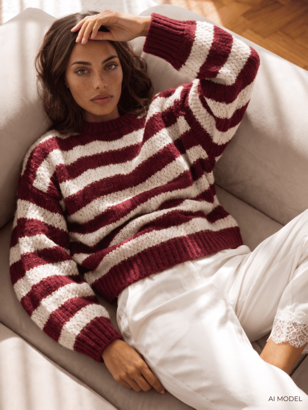 Sweter Gilberto Bordowy