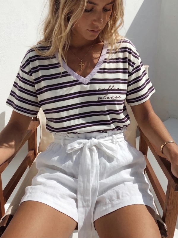 T-shirt Ernestio Stripes Fioletowy
