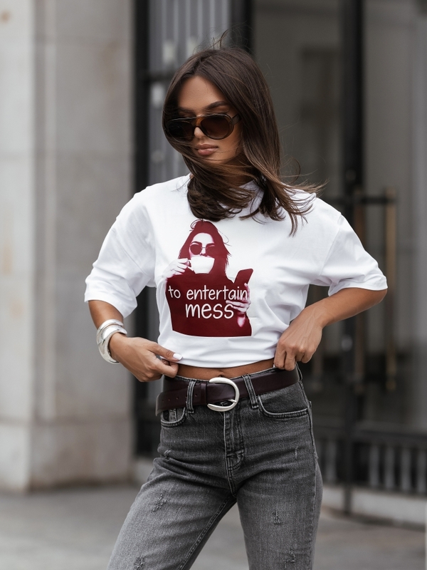 T-shirt Marty Mess Biały