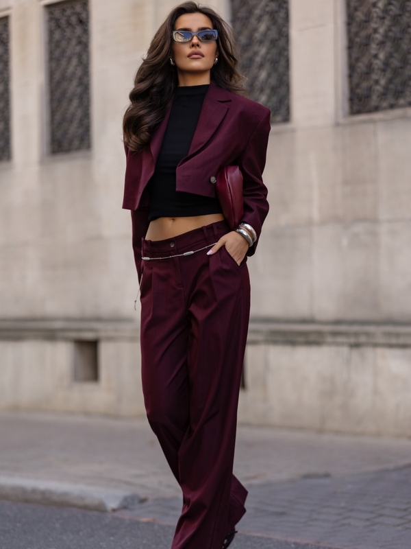 Spodnie Caspian Stripes Bordowe