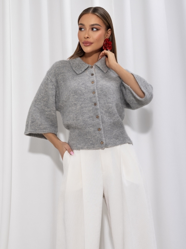 Sweter Deryl Premium Szary