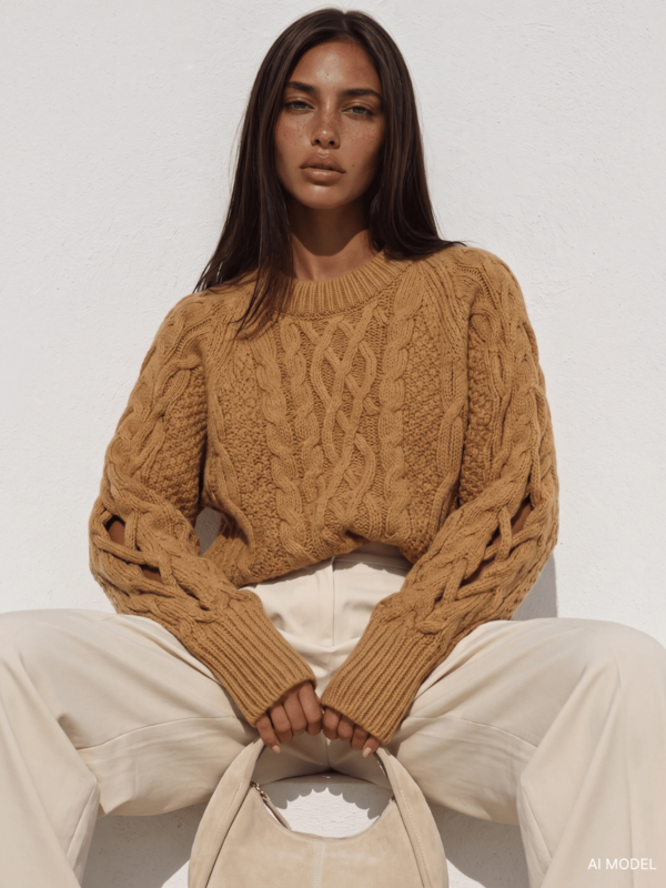 Sweter Cameron Karmelowy