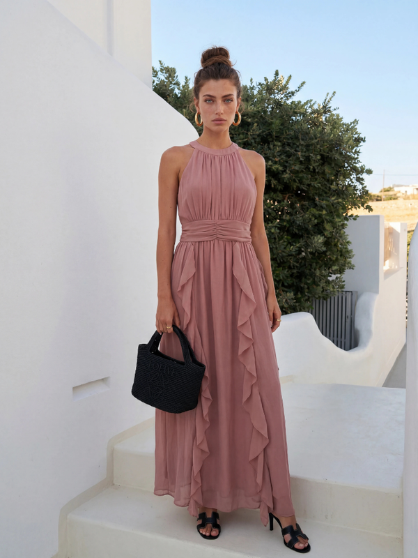 Sukienka Aurodita Maxi Różowa