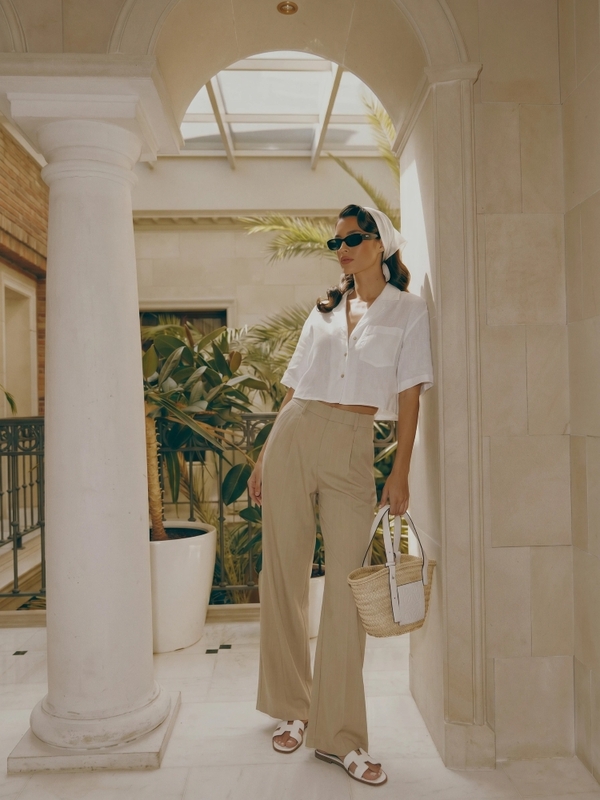Pants Flore Stripes Beige