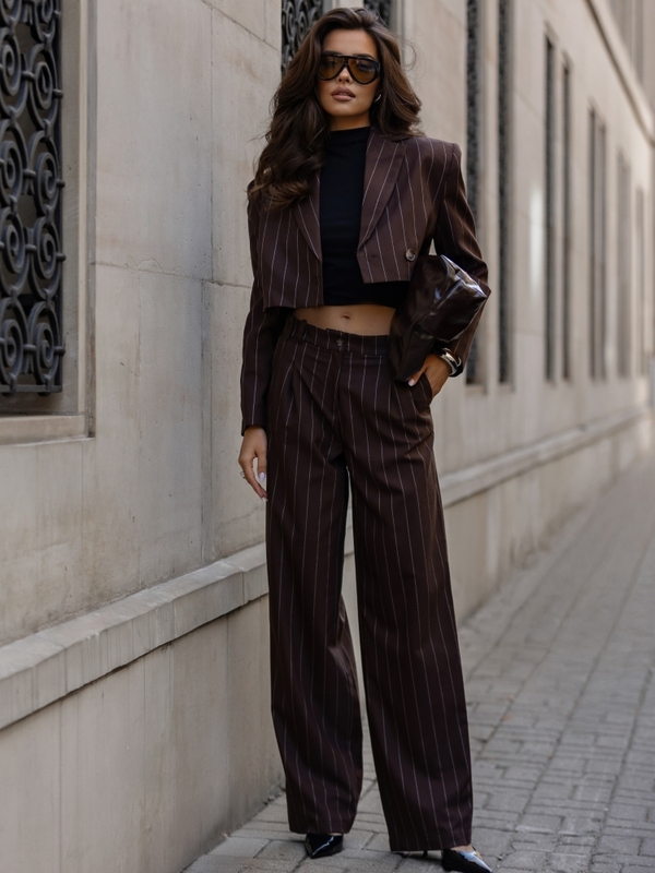 Spodnie Caspian Stripes Brązowe